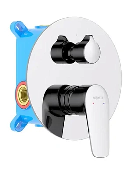 Смеситель для ванны/душа Aquatek AQ1146CR встраиваемый, 2 режима, однозахватный, цвет: хром