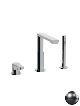 Смеситель на борт ванны Giulini EGO на 3 отверстия, с душевым гарнитуром, никель матовый F5765BDNKO