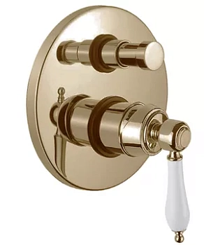 Смеситель CEZARES -VDIM2-02-Bi для душа встраиваемый с переключателем, бронза/ручка белая