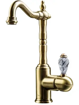 Смеситель Boheme 302-CRST для раковины, на 1 отверстие, однозахватный, бронза