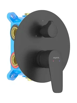 Смеситель для ванны/душа Aquatek AQ1147MB встраиваемый, 3 режима, однозахватный, черный мат