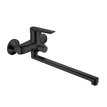 Смеситель для ванны ESKO Black LG31B настенный, однозахв., длинный излив, душ.гарнитур, черный