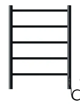 Полотенцесушитель электрический toHit 5 (500х700мм) 90Вт, нерж.сталь, кноп.панель, черный мат