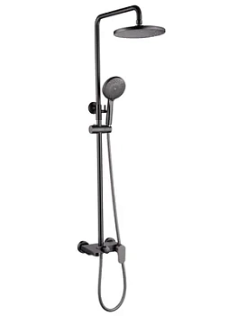Душевая система Boheme 458-GM настенная, однозахватная, верхний/ручной душ, графит
