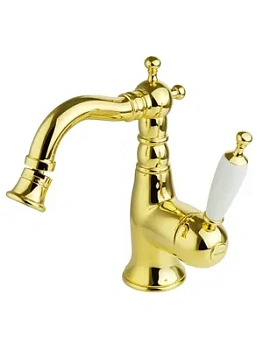 Смеситель для биде Migliore однозахв., ручка белая, золото 19161 (ML.OXF-6323.BI.DO)