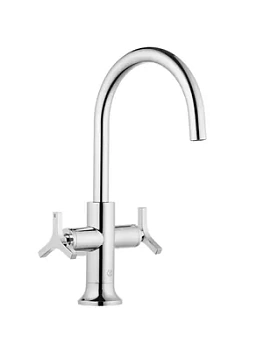 Смеситель KLUDI Deco для умывальника, двухзахватный, высота 205мм, хром 201180539