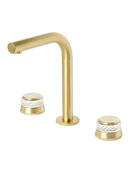 Смеситель Boheme 152-MG-A для раковины, на 3 отверстия, двухзахватный, золото мат