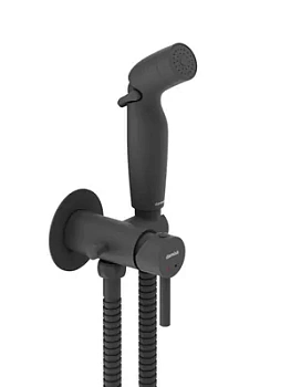 Смеситель с гигиеническим душем Damixa встраиваемый, с держателем, черный матовый 211000300