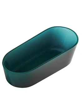 Прозрачная ванна Abber (1700х800) отдельностоящая, донный клапан, бирюзовая AT9706Aquamarin