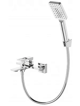 Смеситель для ванны/душа BelBagno LUC-VASM-CRM настенный, однозахватный, душ.гарнитур, хром