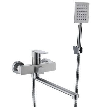 Смеситель для ванны/душа ESKO EK31 настенный, однозахватный, с ручным душем, нержавеющая сталь