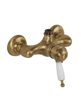 Смеситель для душа Migliore настенный, термостат, ручка белая, бронза 31453/ML.OXF-6337.BI.BR