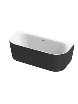 Ванна акриловая CEZARES 1800х800х600 пристенная,черн.мат.-INT-Wall-180-80-60-B-W-MATT