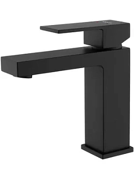 Смеситель для раковины Aquatek AQ1610MB однозахватный, излив 114мм, б/дон. клап., черный мат