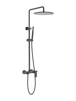 Душевая система Aquatek AQ2440MB для ванны/душа, однозахватный, верхний/ручной душ, черный мат