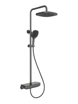 Душевая система Aqueduto CHU0345 для душа, с термостатом, верхний и ручной душ, сталь оруж