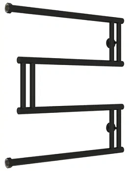 СУНЕРЖА model "M+" Полотенцесушитель 600x600 нерж.сталь, верт.подключение, черный матовый