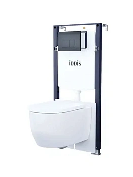 Инсталляция с подвесным унитазом IDDIS сиденье с микролифтом, клавиша смыва BASAI02i73