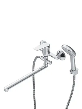 Смеситель AM.PM для ванны/душа, длинный излив, с душевым набором, хром F90A90100