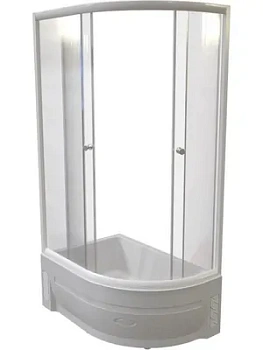 Душевой уголок Радомир (1200х800х1960) левый, стекло матовое, профиль белый, высокий поддон