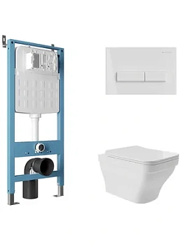 Инсталляция Aqueduto TECNICA NOVO + унитаз с сиденьем + клавиша смыва RETANGULO AQDS164