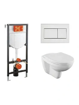 Комплект: Инсталляция Fit L-box клавиша хром+Унитаз Fit+сиденье микролифт 9773B099-7207