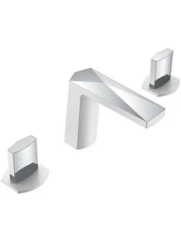 Смеситель Boheme для раковины, на 3 отверстия, двухзахватный, белый+хром 150-WCR-ICE