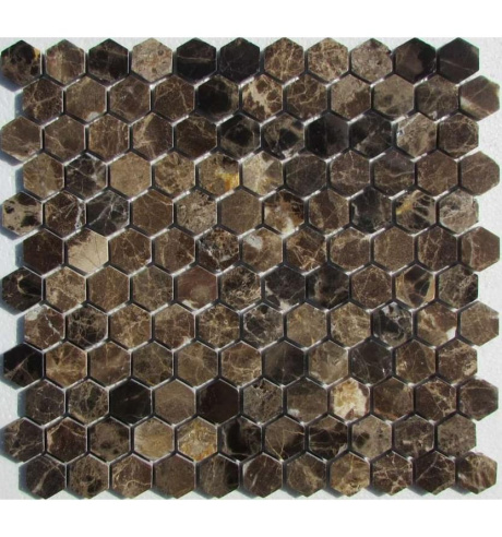 Hexagon Emperador Dark 29.5x28 см
