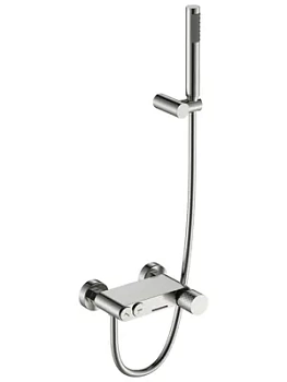 Смеситель Boheme 123-NB для ванны/душа, настенный, с изливом, с ручным душем, никель браш