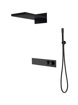 Душевая система Boheme 131-B встраиваемая, термостат, верхний/ручной душ, черный