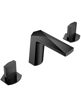 Смеситель Boheme для раковины, на 3 отверстия, двухзахватный, черный 150-B-TOUCH