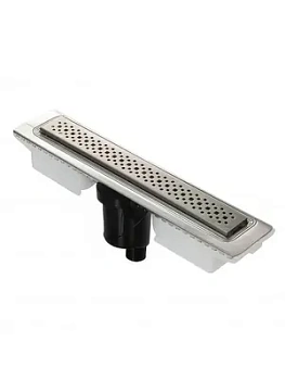 Душевой лоток BERGES 400, мат.хром, верт. выпуск S-сифон D50/105мм Н50мм, 090029