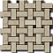 Basket Weave Botticino Fiorito + Dark Imperador  30.5X30.5