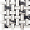 Impronta italgraniti Lux Experience MW06MBWFA Panda White Mosaico Basketwave Fade 30x30