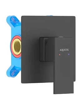 Смеситель для душа Aquatek AQ1666MB встраиваемый, однозахватный, цвет: черный матовый