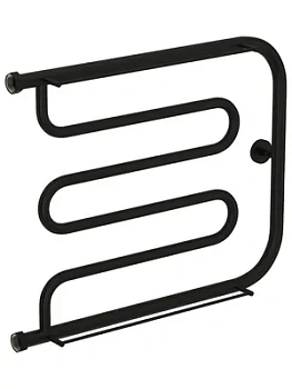 СУНЕРЖА Лира + 2 полки Полотенцесушитель 500х650 черный матовый, нак. гайка 1"