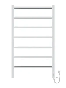 Полотенцесушитель электрический toHit 7 (500х900мм) 115Вт, нерж.сталь, кноп. панель, белый мат