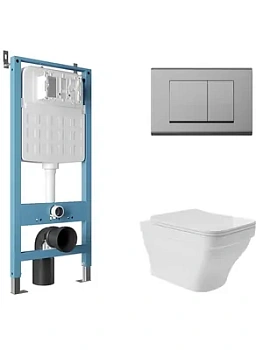 Инсталляция Aqueduto TECNICA NOVO + унитаз с сиденьем + клавиша смыва QUADRADO AQDS166