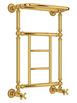 СУНЕРЖА 1452 Полотенцесушитель 660х400 золото, с полкой, нижнее подкл. 03-0282-6640