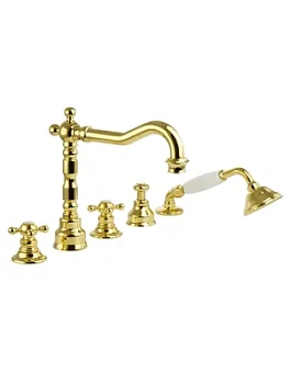 Смеситель на борт ванны Migliore на 5 отверстий, золото ML.ARC-8380.DO