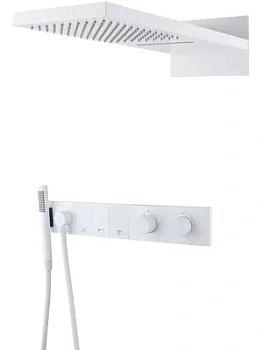 Душевая система Boheme 133-MW встраиваемая, термостат, верх./ручной душ, белый матовый