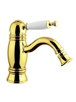 Смеситель для биде Migliore однозахв., ручка сверху белая, золото 19162 (ML.OXF-6325.BI.DO)