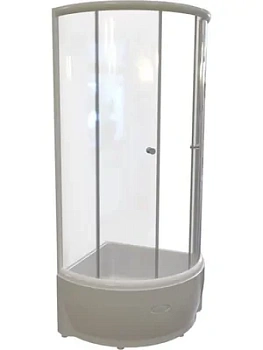 Душевой уголок Радомир (1000х1000х2250) стекло прозрачное, профиль белый, высокий поддон