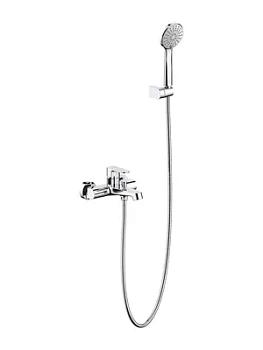 Смеситель для ванны/душа Aquatek AQ1249CR настенный, с душевым гарнитуром, цвет: хром