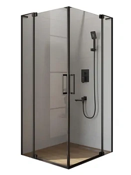 Душевой уголок CEZARES SLIDER (800-900х800-900х1950) A-2-80/90-C-NERO стекло прозрачное/черный