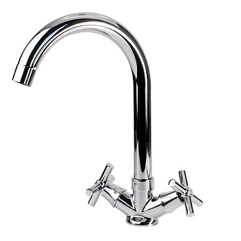 Смеситель для раковины Esko двухзахватный, на 1 отв., поворотный излив, хром CN 26