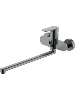 Смеситель для ванны/душа Aquatek AQ1842BGM настенный, однозахватный, излив 350мм, сталь оруж