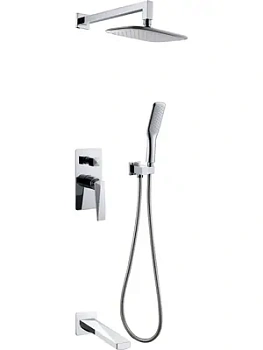Душевая система Boheme 374-2 встраиваемая, верхний/ручной душ, с изливом, хром