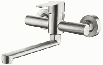 Смеситель Ledeme настенный, для кухни, однозахватный, поворотный излив, сатин L74603