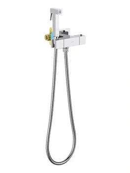 Набор с гигиеническим душем Aquatek AQ1028CR термостат, 1 отверстие, цвет: хром